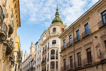 Fototapeta premium Historic buildings in the city center of Murcia, Spain