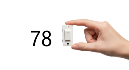 Human Hand Manipulates a Switch Adjacent to Large Number 78