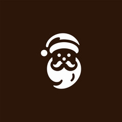 Minimalist Santa Claus Icon in Clean White Design