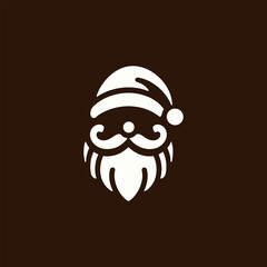 Minimalist Santa Claus Icon in Festive Silhouette