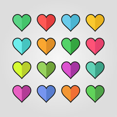 Minimalist Heart Vector Set Simple Modern Love for Design and Branding