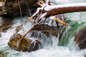 Oberstdorf - Breitachklamm - Detail - Winter - Schnee - Wasser - Eis