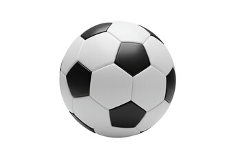 Classic black and white soccer ball, symbol of global football and competitive sports, isolated on a pristine white background, great for athletic graphic design