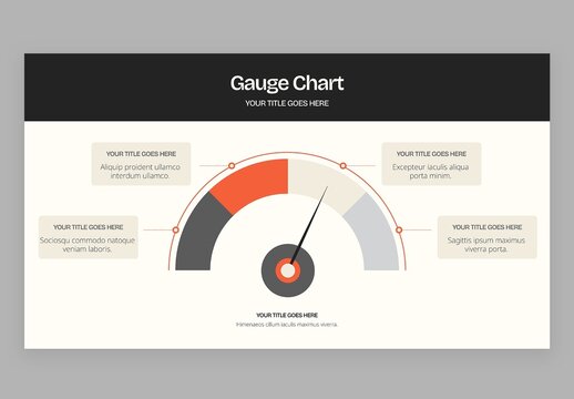 Gauge Chart Speedometer Infographic Template in Modern Corporate Style for Business Presentations & Data Visualisation