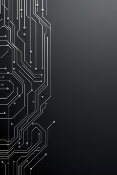 Abstract circuit board pattern with dark background