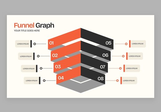 Funnel Infographic Chart Template in Modern Corporate Style for Business Presentations & Data Visualisation