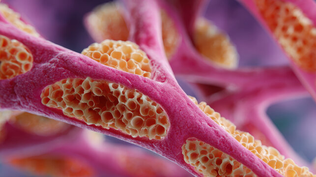 Medical science micrograph showing serious kidney disease pathology. detail of glomerulus capillary cell reveals concerning issue for human anatomy and health