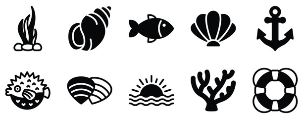 ocean icon solid mix style wave water vector glyph symbol ui minimal flat web app map climate marine wildlife and travel infographic