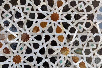 Moroccan Islamic mosaic tiles in Fes, Morocco
