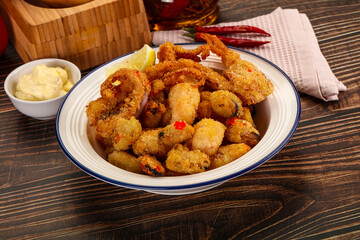 Fritto misto - deep fried seafood mix