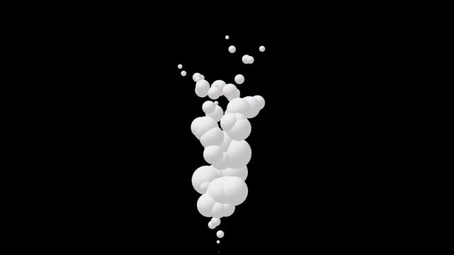 Smoke column rising up. 3D generated stylized animation fx. Available in FullHD and 4K video on black
