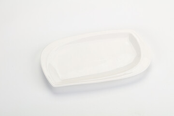 White ceramic empty plate dishware
