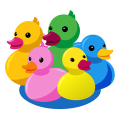 rubber duck and ducklings