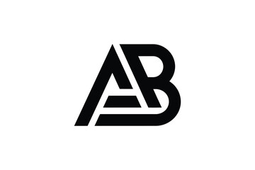 A black and white logo featuring the letters a and b in a modern design