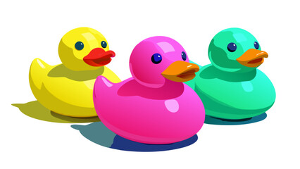 rubber duck and ducklings