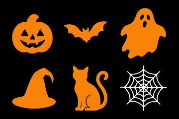 Fototapeta premium Silhouette hellowen 2025 icon