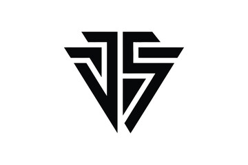 Black and white geometric logo design with diamond and letter elements