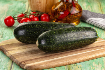 Young fresh raw green zucchini