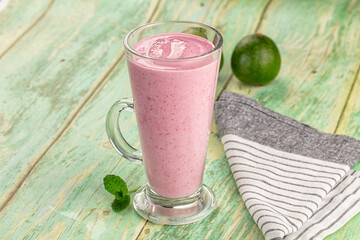 Cold fresh sweet Strawberry smoothie