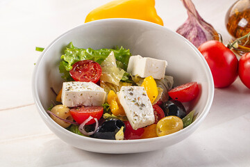 Greek salad with feta cheese