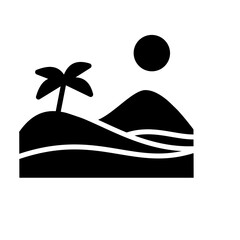 Desert with Sun & Oasis