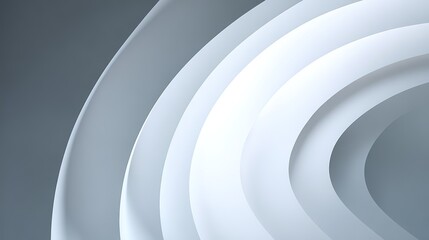 Obraz premium Abstract Background of Layered Light Gray and White Curves: Minimalist Design and Light