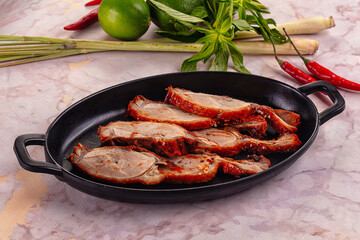 Roasted gourmet duck fillet slices