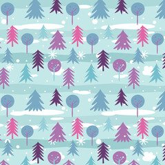 Obraz premium Winter minimalism, seamless patterns with colorful stars around. Bright winter pattern can be used as textile, fabric, wallpaper, banner and other. Vector.