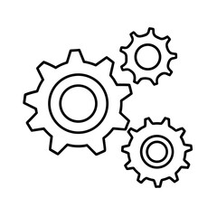 Three Gears Meshing Together Vector Icon