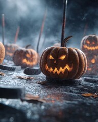 Hockey Halloween. Autumn Activity on Ice. Bite into the Celebration