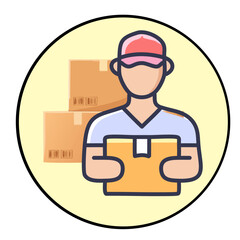 delivery man with boxes