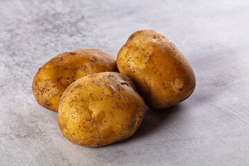 Raw potato heap for cooking