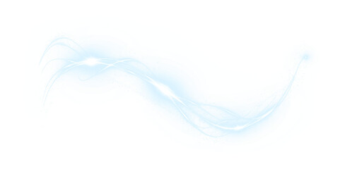 Blue neon wave, glowing light trail PNG with transparent background. Shining energy flow PNG Overlay for abstract design, magic swirl and motion illumination. © MIKHAYLO