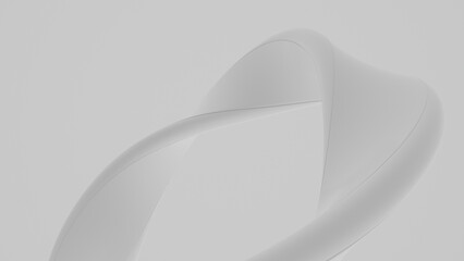 Smooth White Surface with Curved Lines, Modern Background. 3d rendering illustration not AI