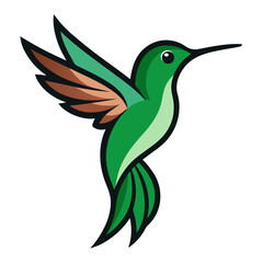Fototapeta premium Hummingbird Icon Vector | AI-Generated Linocut Silhouette Design