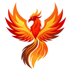 Fototapeta premium Phoenix Icon Vector | Generative AI & Linocut Silhouette Design