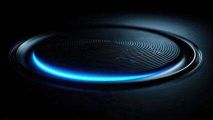 Biometric Fingerprint Sensor: A high-tech close-up of a biometric fingerprint sensor.