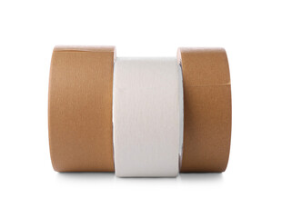 Rolls of masking tape on white background