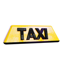 taxi sign isolated on white