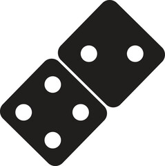 Black Dice Icon Isolated on White Background