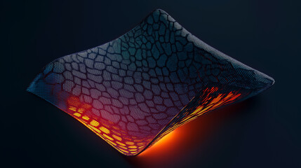 온도에 반응하는 미래지향적 스마트 소재, 초현실적 일러스트Futuristic smart materials that react to temperature, surreal illustration