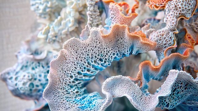 A detailed view of coral branches and their intricate patterns