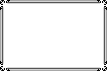 Naklejka premium Vintage Ornate Rectangular Decorative Frame Border - Black Scrollwork Design. 1058