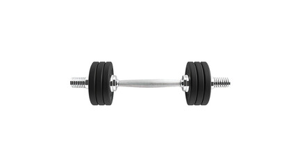 A single adjustable silver dumbbell features a textured grip and multiple black weight plates Isolate