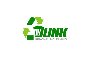 Illustration vector graphic of junk removal solution logo design template