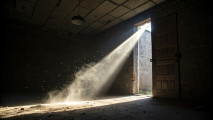 Dramatic Light in Empty Warehouse