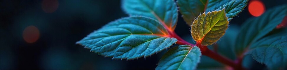 Bioluminescent Plant Glowing Leaves Showcase Evolutions Beauty, a Metaphor for Adaptation and Natural Selection in Cell Biology