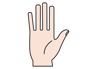 手のひらを開いたシンプルなジェスチャーアイコン