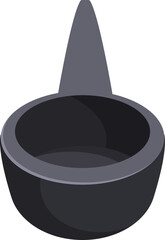 Metal ladle hanging, a kitchen utensil commonly used for serving soups, stews, or other liquids