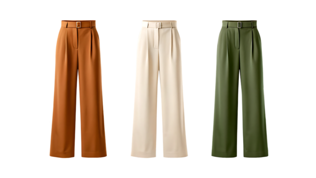 Trendy Wide-Leg High-Waisted Trousers for Women in Earth Tones: Fashion and Style

